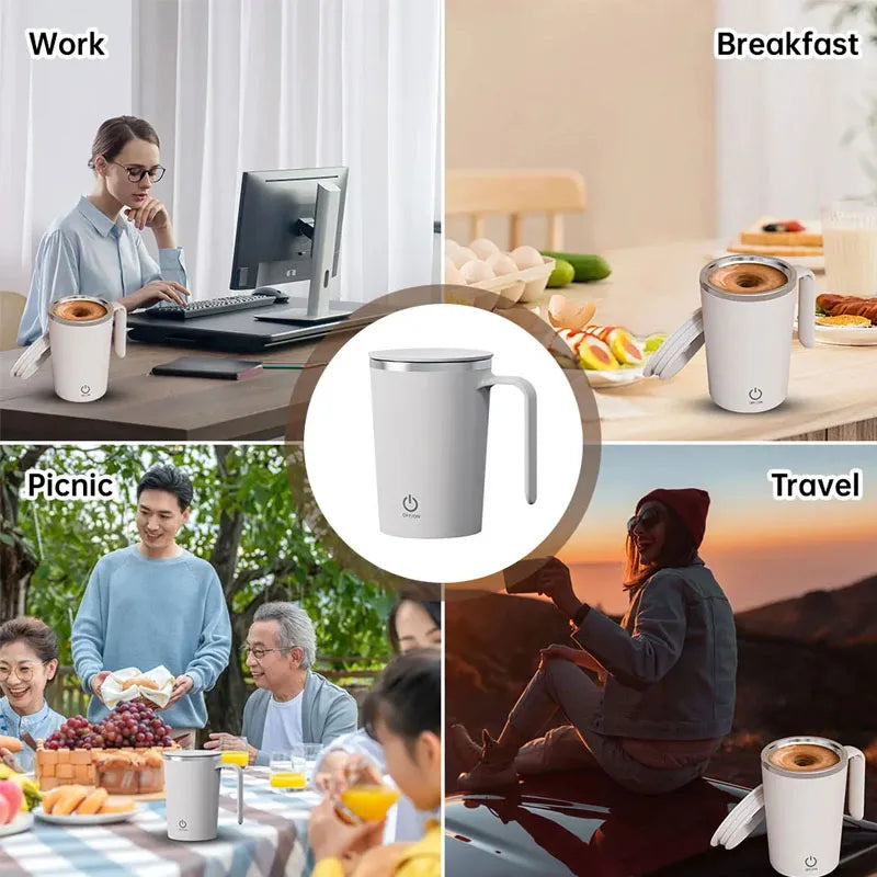 Automatic Self-Stirring Coffee Mug – Rechargeable Magnetic Travel Cup