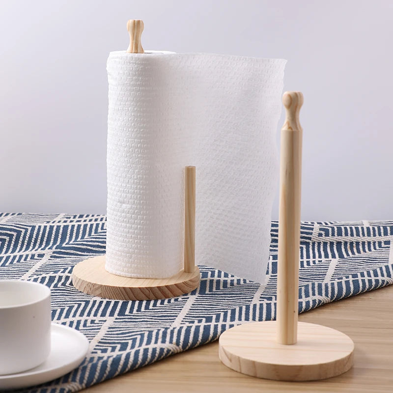 Natural Wood Paper Towel Stand