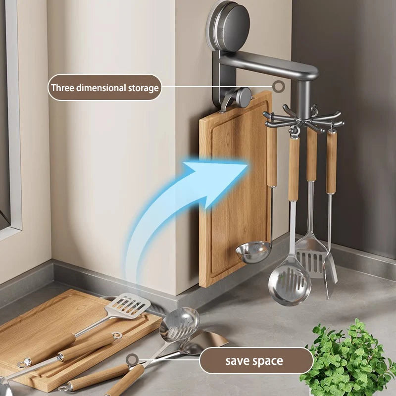 360° Suction Cup Rotating Hook Wall Organizer