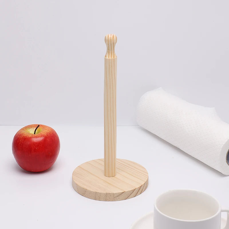 Natural Wood Paper Towel Stand