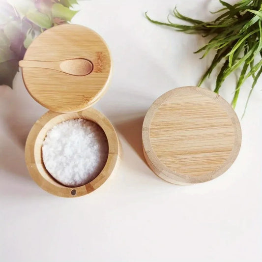 spice container with lid. Bamboo with lids.
